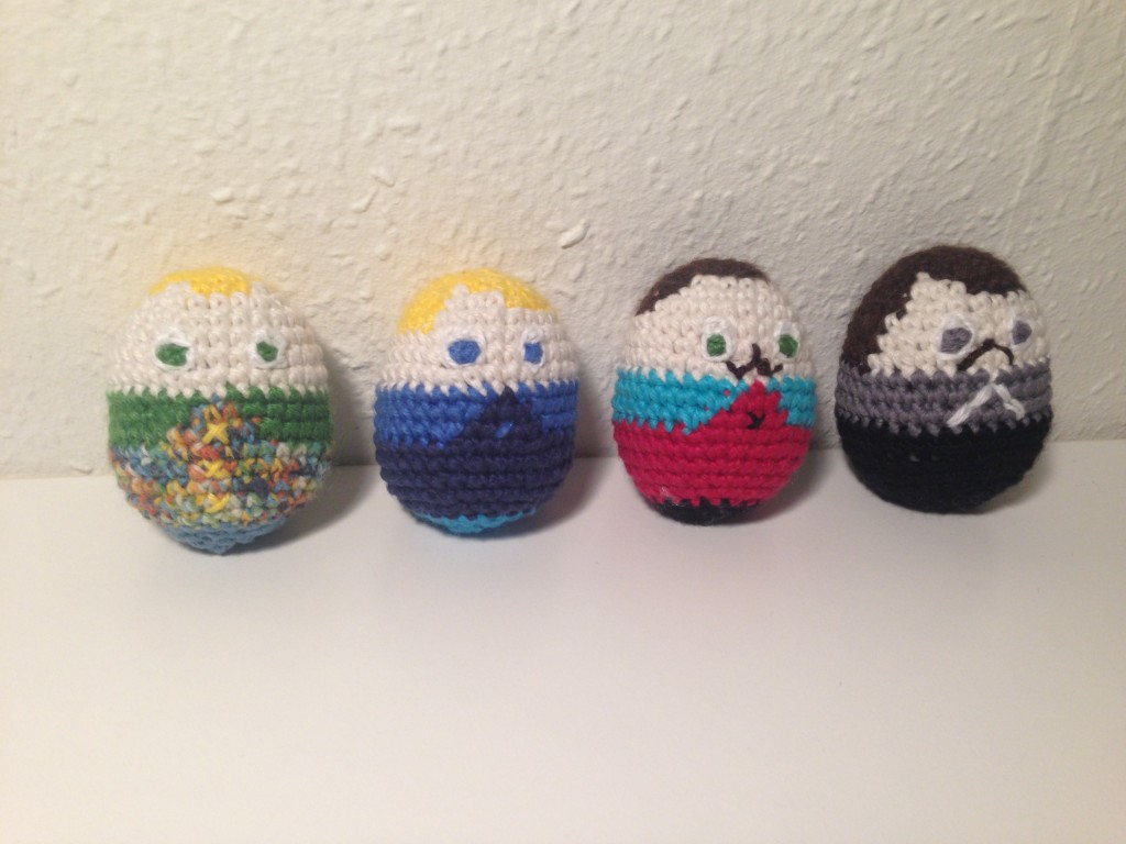 My Mewcraft project is finished! Crocheted Mew eggs. 2015-03-22 20.45.25